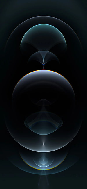 Abstract Dark Geometric Spheres with Glowing Orange Rim Light and Minimalist Digital Art HD phone wallpaper