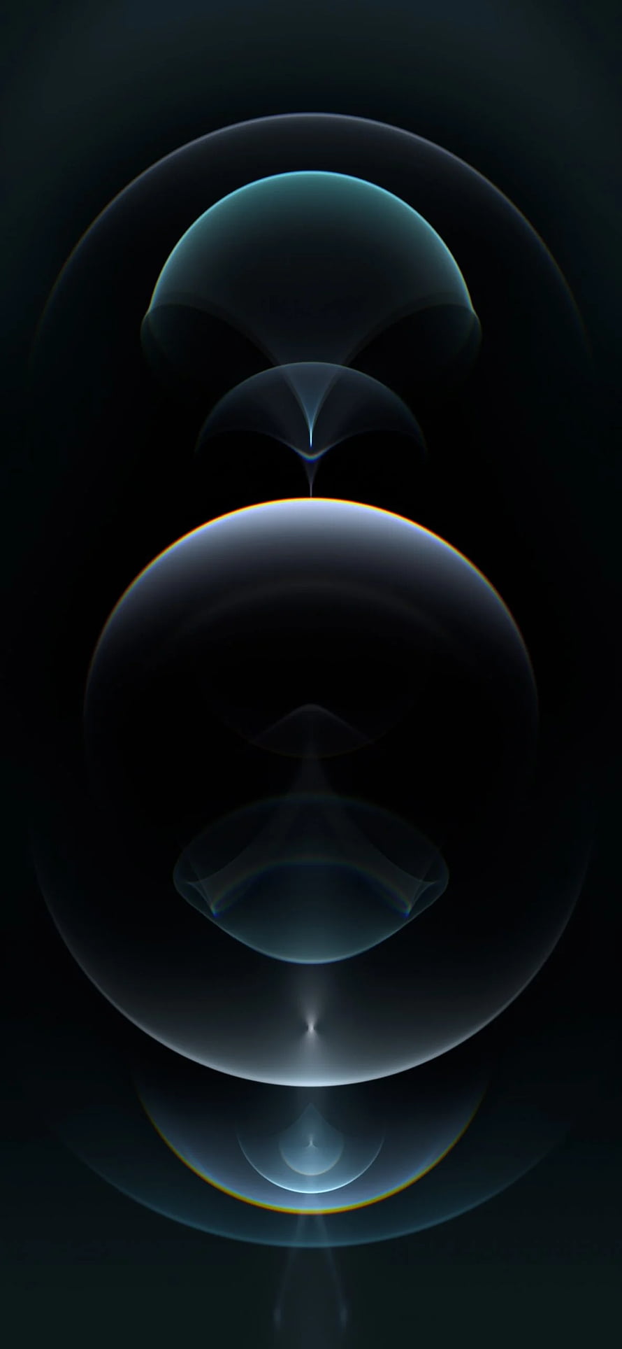 Abstract Dark Geometric Spheres with Glowing Orange Rim Light and Minimalist Digital Art HD phone wallpaper