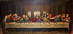 The Last Supper Renaissance Painting of Jesus and the Apostles at a Long Table HD wallpaper