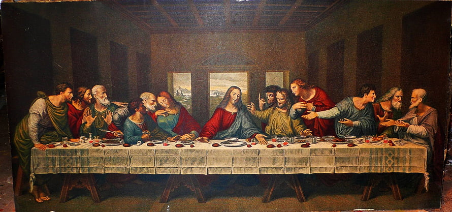 The Last Supper Renaissance Painting of Jesus and the Apostles at a Long Table HD wallpaper