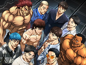 Baki Hanma Anime Ensemble Cast Group Portrait HD wallpaper