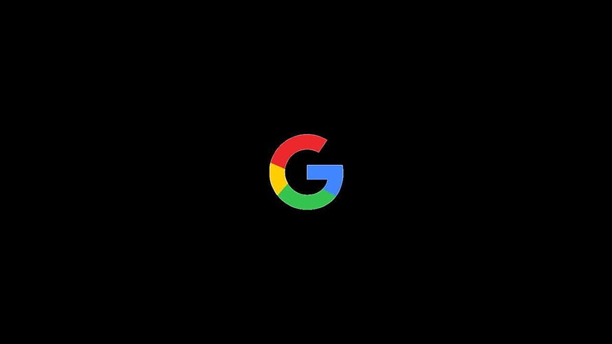Minimalist Google G Logo Centered on a Solid Black Background HD wallpaper