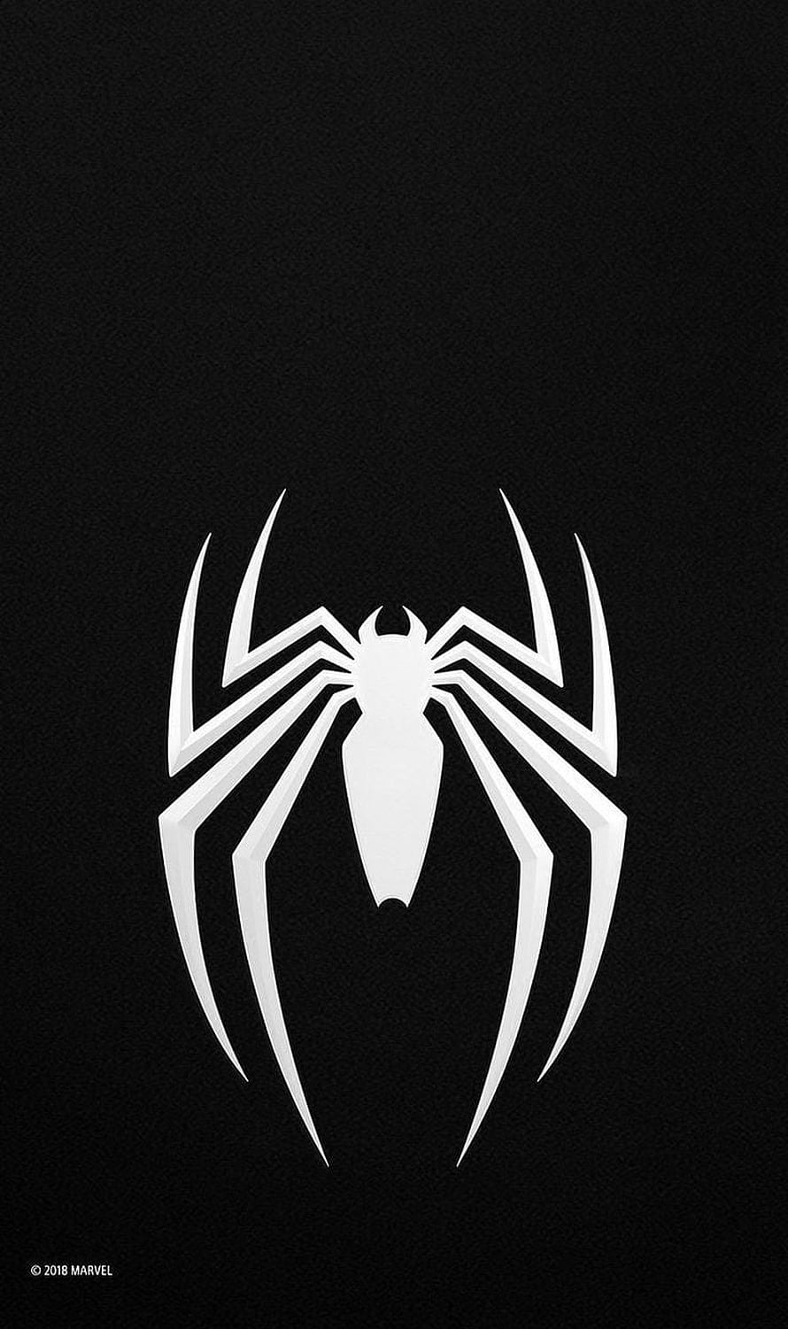 Minimalist White Spider-Man Logo on Black Background HD phone wallpaper