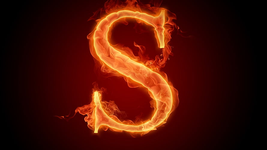 Flaming Letter S Fire Alphabet Typography Design HD wallpaper