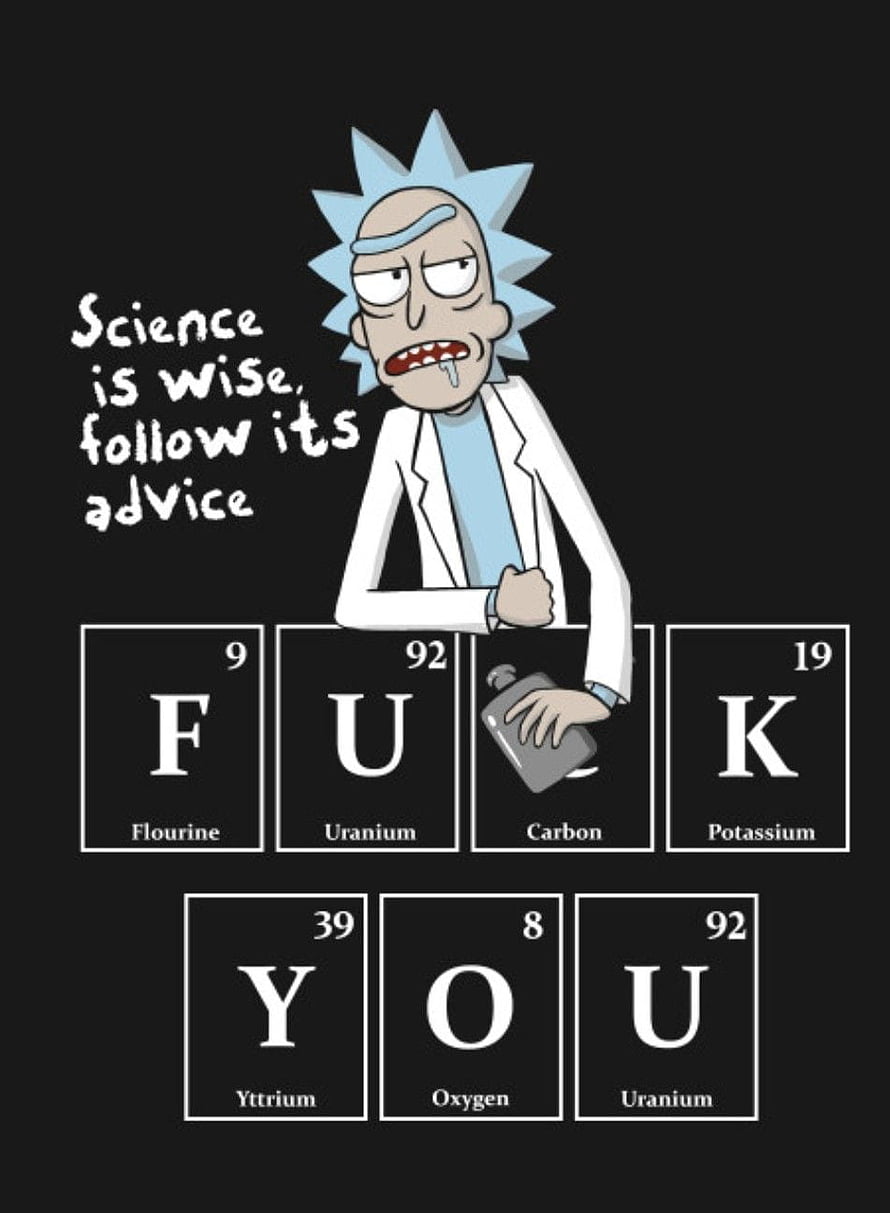 Rick Sanchez Periodic Table Science Quote Poster from Rick and Morty HD phone wallpaper