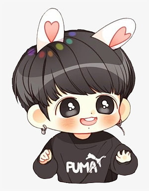 Cute Chibi Anime Boy With Bunny Ears And Puma Sweatshirt HD phone wallpaper