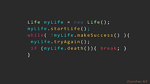 Java Code Snippet Illustrating Life Cycle with While Loop and Conditional Break HD wallpaper