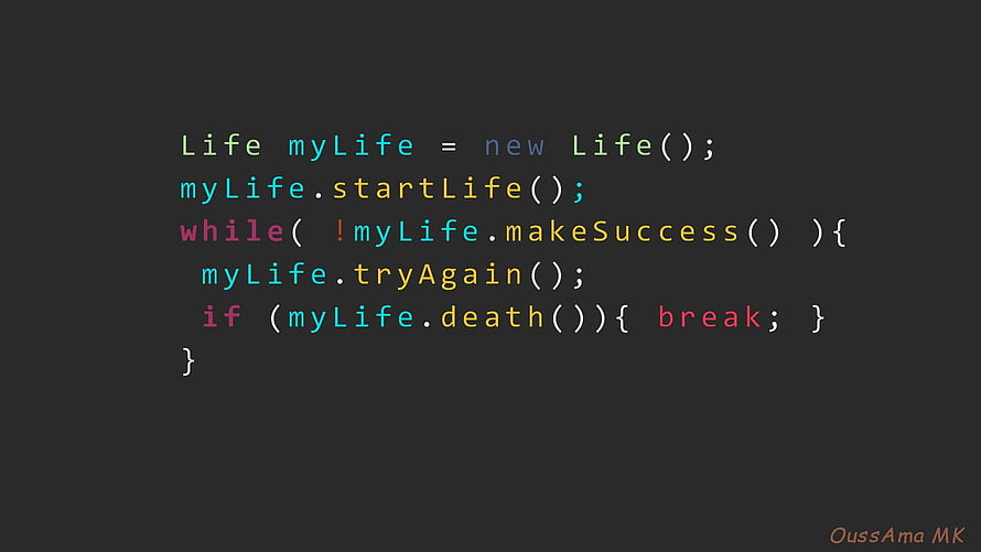 Java Code Snippet Illustrating Life Cycle with While Loop and Conditional Break HD wallpaper
