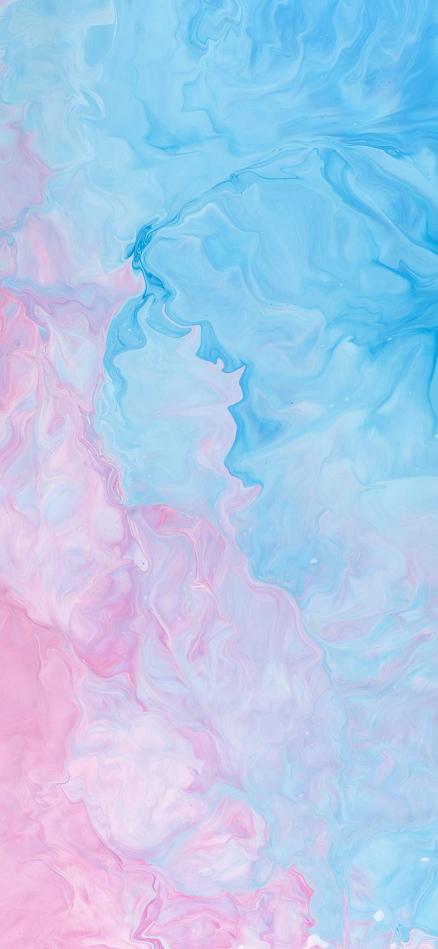 Pastel Watercolor Swirls in Soft Blue and Pink Abstract Art HD phone wallpaper