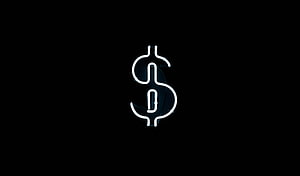 Glowing Neon Dollar Sign on Black Background HD wallpaper