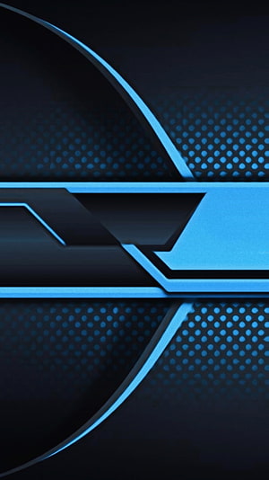 Futuristic Blue and Black Geometric Abstract Design with Neon Accents HD phone wallpaper