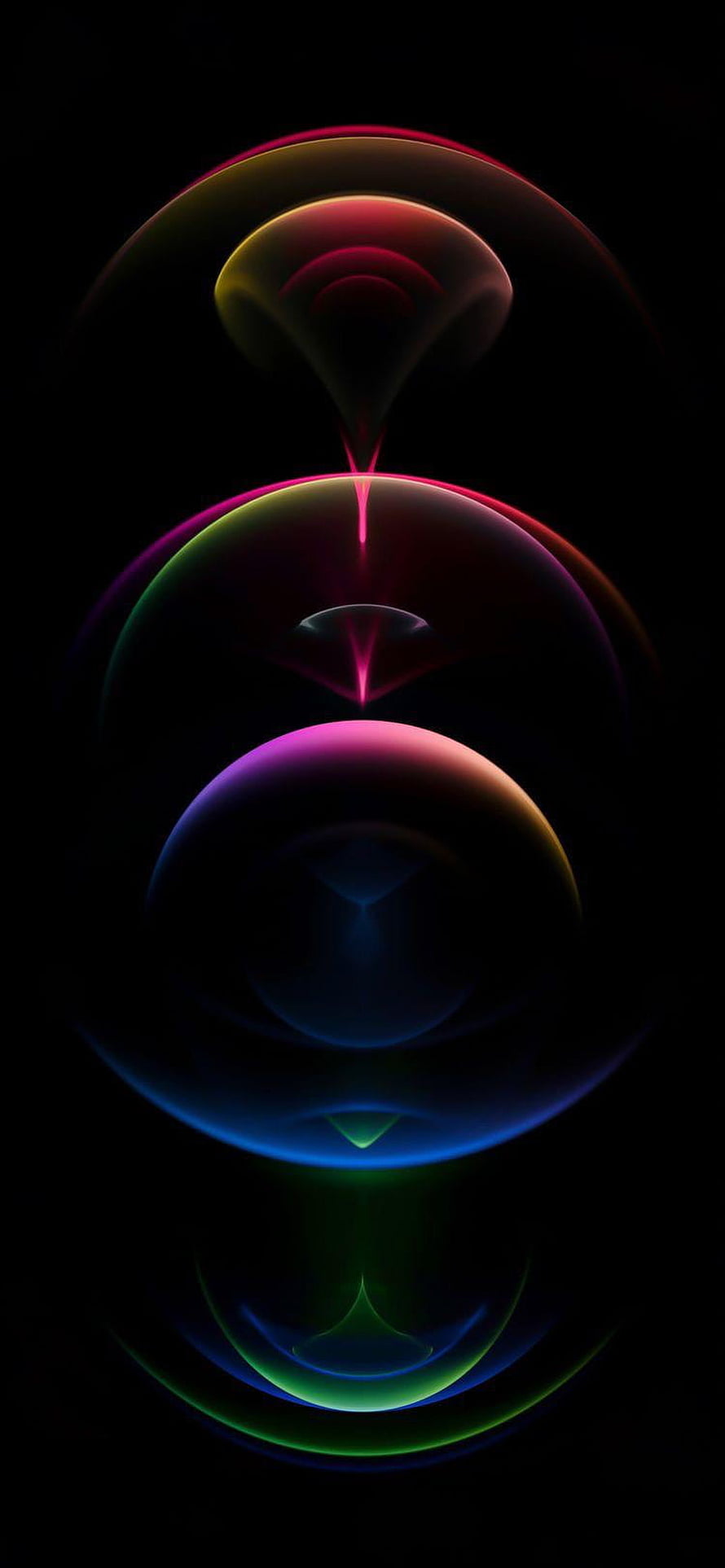 Abstract Neon Geometric Shapes on Black Background HD phone wallpaper