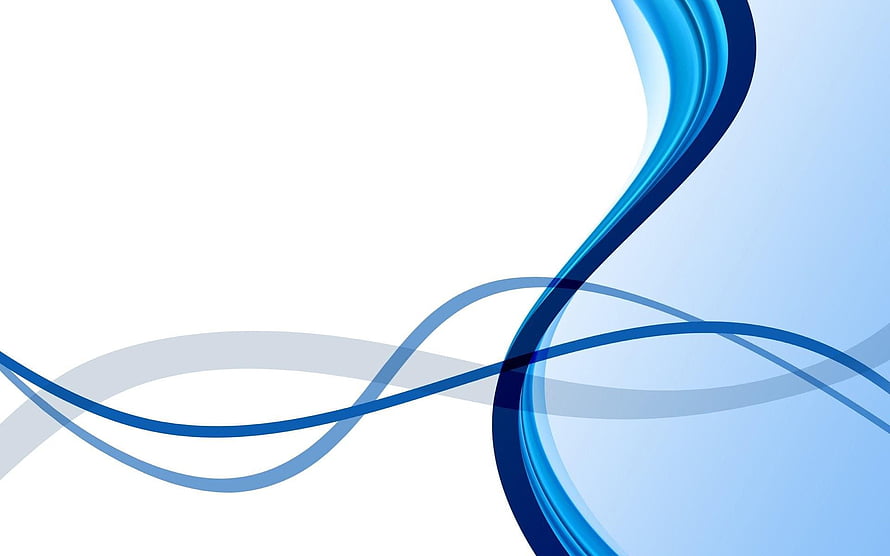 Elegant Blue and White Abstract Flowing Ribbons on Minimalist Background HD wallpaper