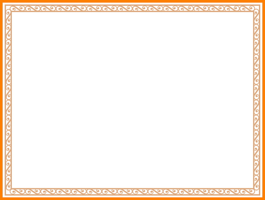 Elegant Orange Scrollwork Border Frame on White Background for Certificates and Documents HD wallpaper