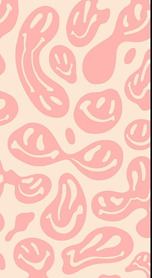 Soft Pink Abstract Organic Pattern with Playful Curved Shapes on Cream Background HD phone wallpaper