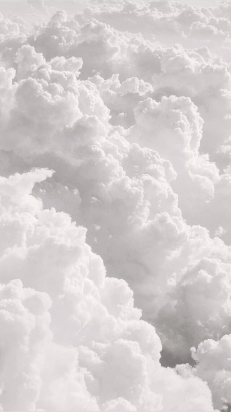 Soft Billowing Cumulus Clouds in Monochrome Winter White Aesthetic HD phone wallpaper