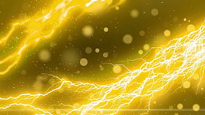 Vibrant Yellow Lightning Storm with Bokeh Particles and Electric Energy HD wallpaper