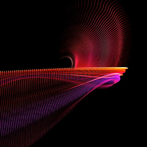 Vibrant Neon Wireframe Abstract Flow on Black Background HD phone wallpaper