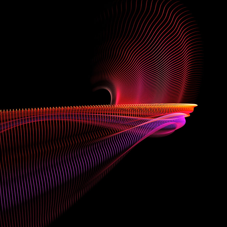 Vibrant Neon Wireframe Abstract Flow on Black Background HD phone wallpaper