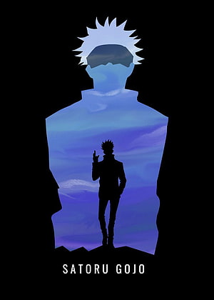 Satoru Gojo Jujutsu Kaisen Double Exposure Silhouette Artwork HD phone wallpaper