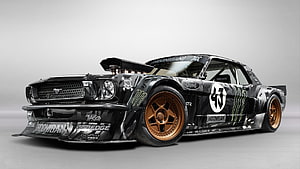 Ken Block Hoonicorn Ford Mustang V2 Widebody Muscle Car with Bronze Wheels HD wallpaper