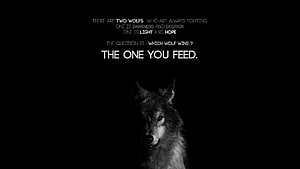 Inspirational Lone Wolf Quote on Black Background HD wallpaper