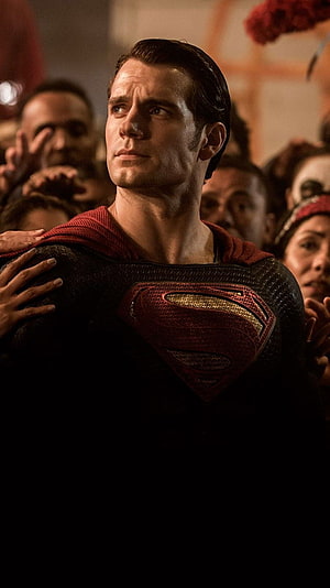 Henry Cavill as Superman in the Dark Knight Returns Style Suit Amidst a Crowd, Superman , Zack Snyder, Henry Cavill, , . The HD phone wallpaper