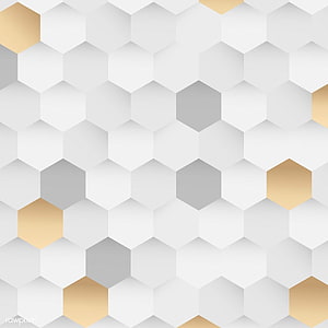 Elegant White and Gold Hexagon Geometric Pattern with Soft 3D Depth HD phone wallpaper