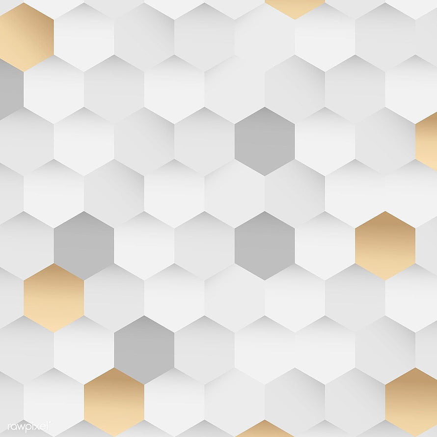 Elegant White and Gold Hexagon Geometric Pattern with Soft 3D Depth HD phone wallpaper