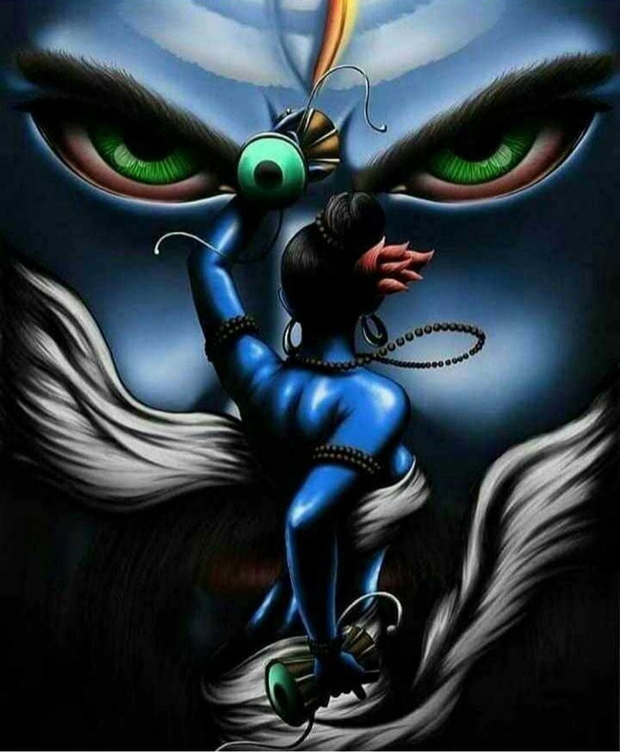 Lord Shiva and Parvati Surreal Digital Art with Trishul and Third Eye HD phone wallpaper