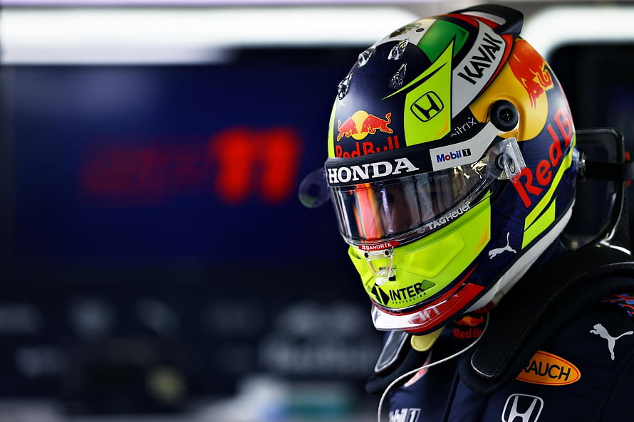 Sergio Perez Red Bull Racing F1 Helmet Close Up HD wallpaper