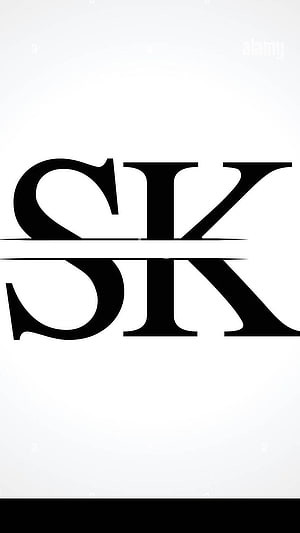 Minimalist SK Monogram Logo Design with Horizontal Split Effect on White Background HD phone wallpaper