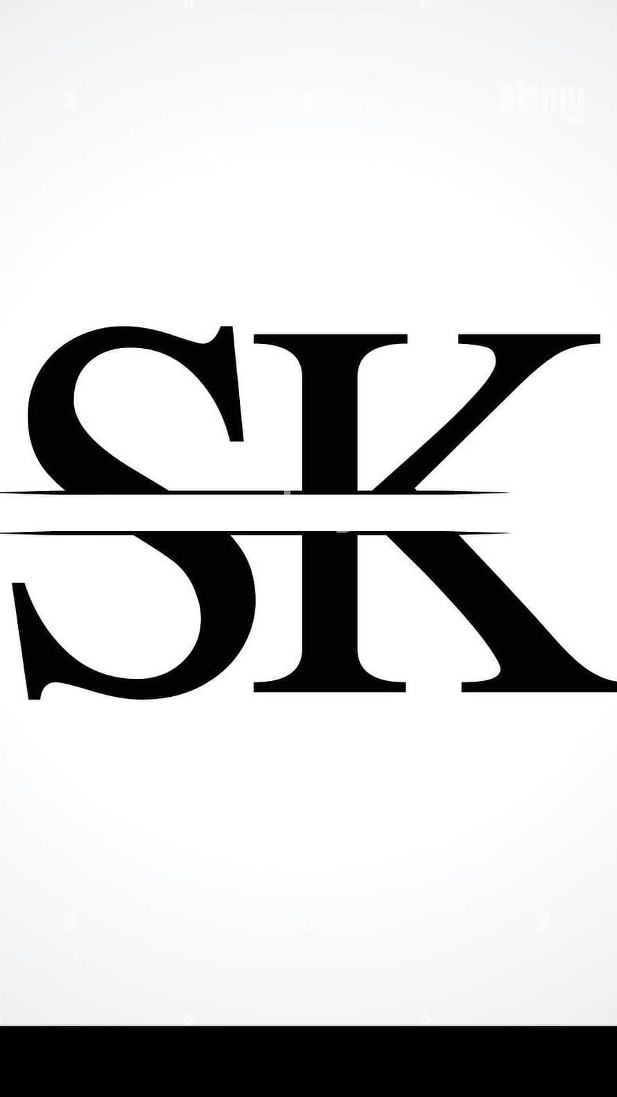 Minimalist SK Monogram Logo Design with Horizontal Split Effect on White Background HD phone wallpaper