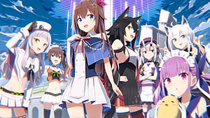 Hololive VTuber Group Portrait in Vibrant Anime Style HD wallpaper