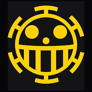 Heart Pirates Jolly Roger Logo in Yellow and Black HD phone wallpaper
