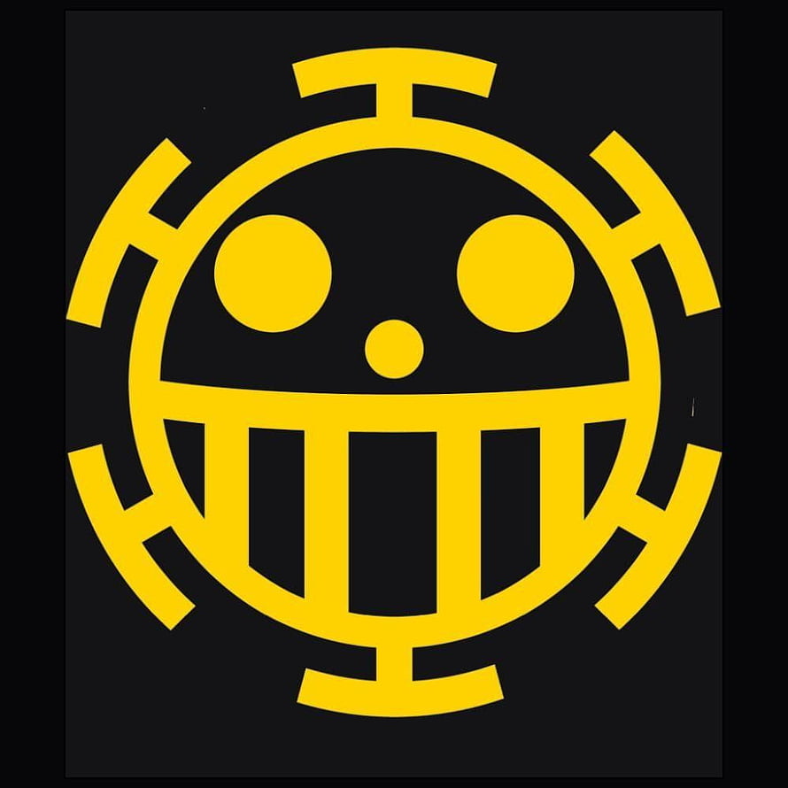 Heart Pirates Jolly Roger Logo in Yellow and Black HD phone wallpaper