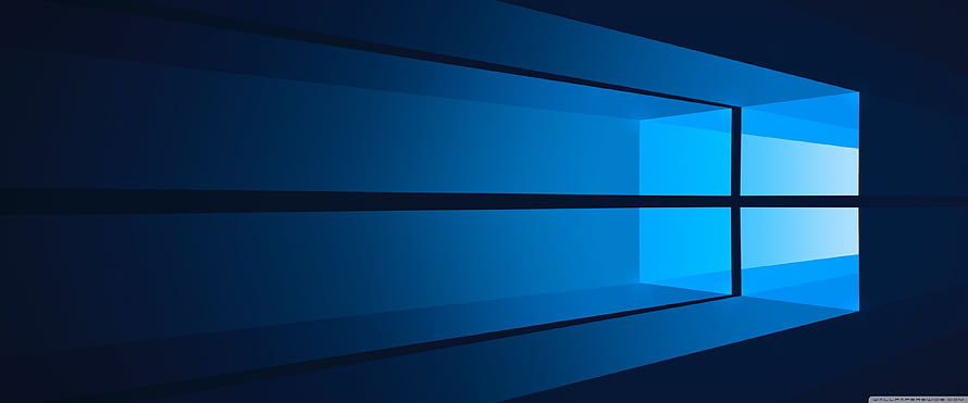 Windows 10 Default Blue Window Logo on Dark Minimalist Background HD wallpaper