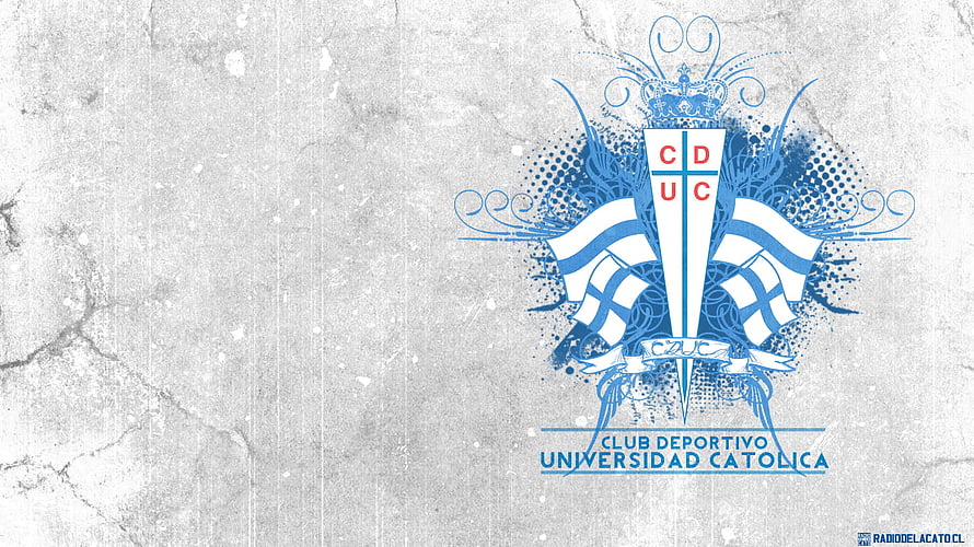 Club Deportivo Universidad Católica Crest on Textured Concrete Background HD wallpaper