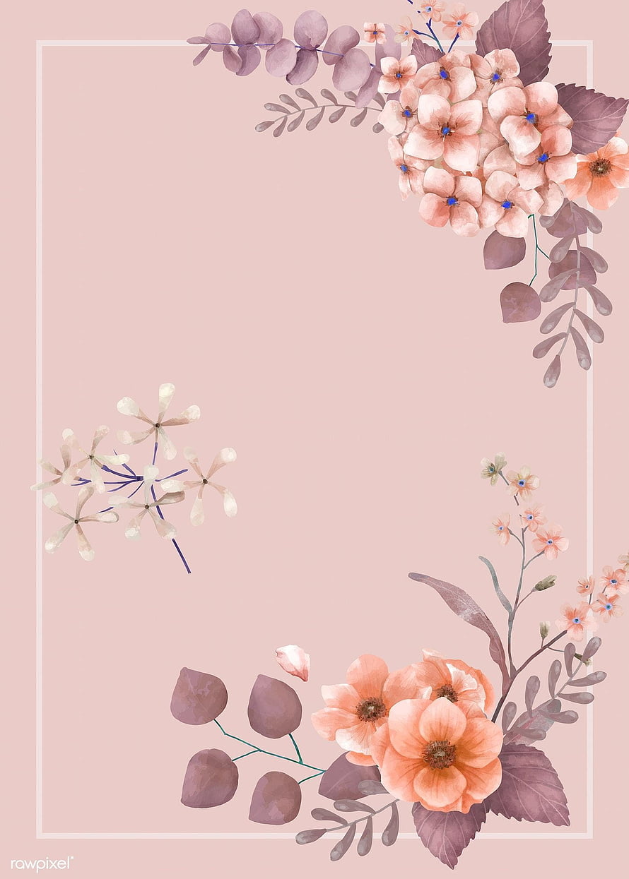 Elegant Watercolor Floral Wedding Invitation Background with Soft Pink and Peach Blooms HD phone wallpaper