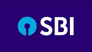 SBI Corporate Logo Design Featuring Cyan Keyhole Icon on Deep Purple Background HD wallpaper