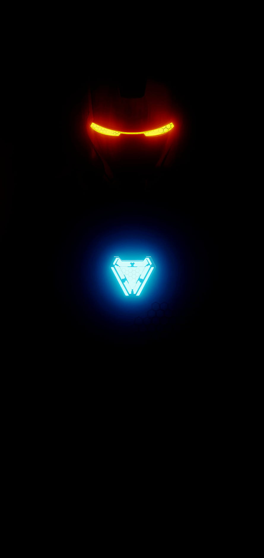 Iron Man Arc Reactor and Glowing Eyes on Black Background, The Best 21 Amoled Ultra Iron Man Arc Reactor HD phone wallpaper