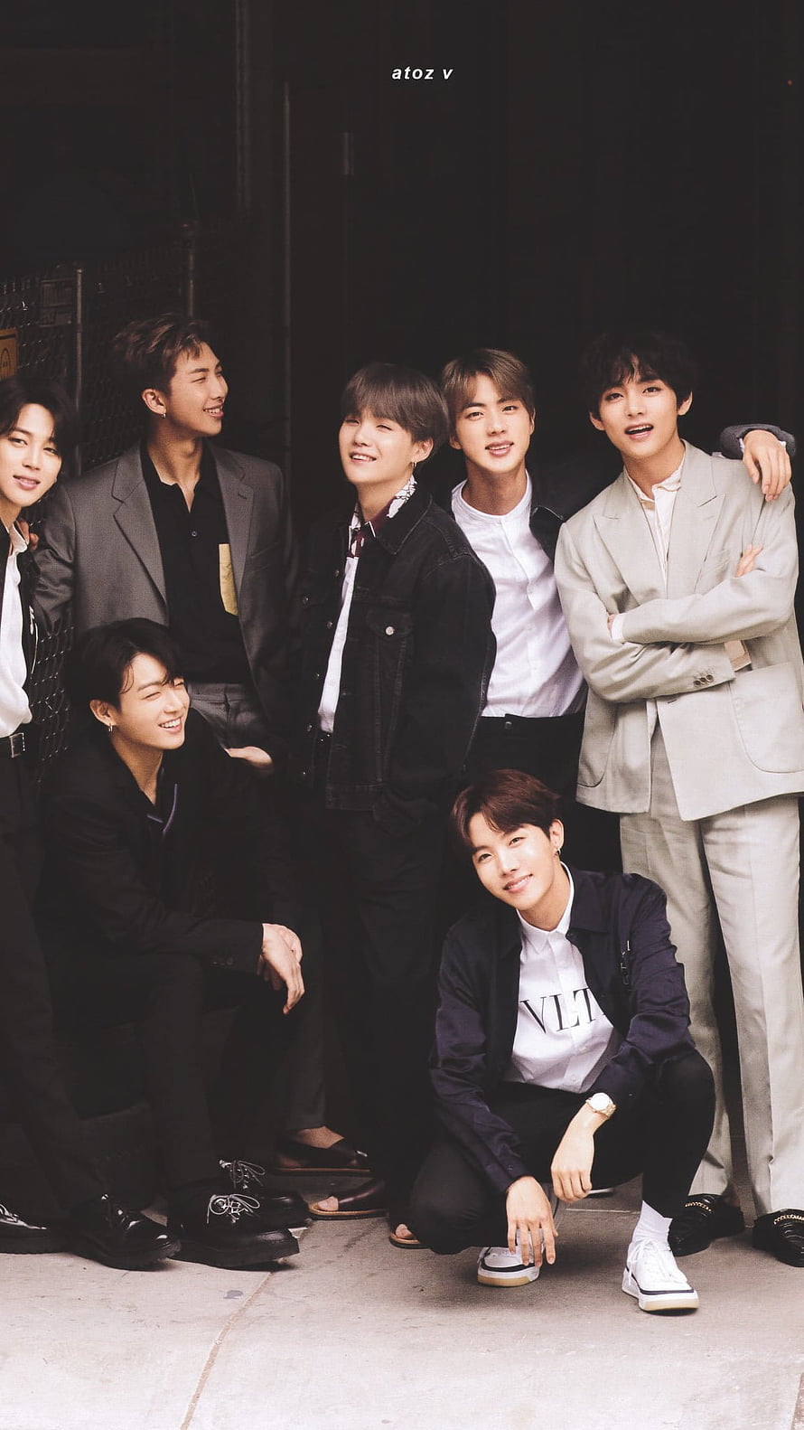 BTS Group Portrait in Stylish Suits and Casual Wear HD phone wallpaper