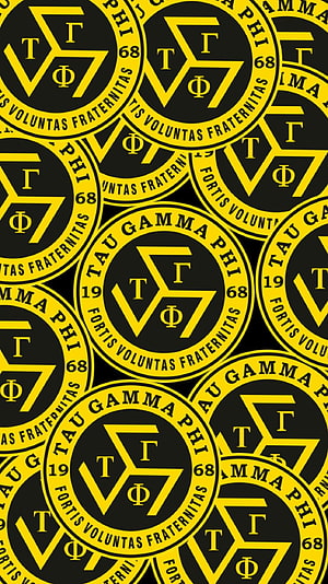 Tau Gamma Phi Fraternity Triskelion Logo Pattern in Gold and Black HD phone wallpaper