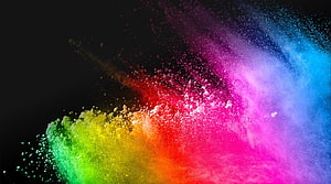 Vibrant Rainbow Powder Explosion on Black Background Abstract Art HD wallpaper