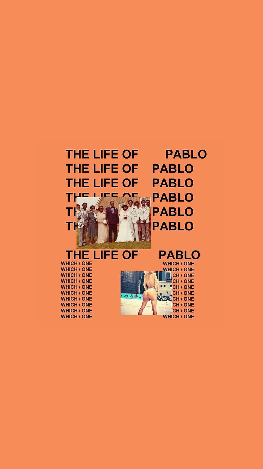 Kanye West The Life of Pablo Album Artwork with Vintage Family Photo and Orange Background HD phone wallpaper