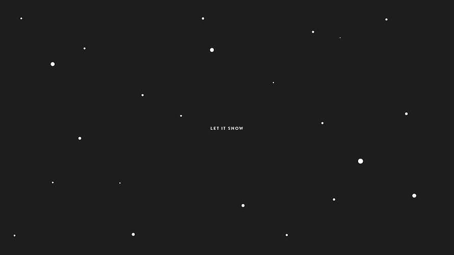 Minimalist Dark Winter Snowfall Wallpaper with Let It Snow Text HD wallpaper