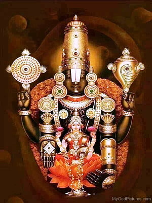 Lord Venkateswara Divine Idol with Consort Seated on Lotus in Ornate Temple Setting HD phone wallpaper