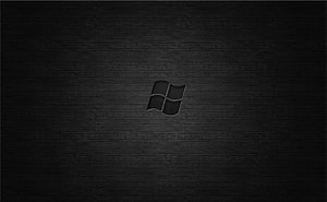 Dark Windows 7 Logo on Textured Black Background HD wallpaper