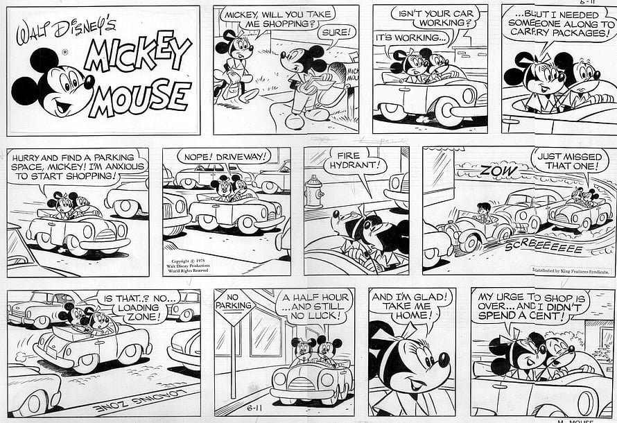Mickey Mouse and Minnie Mouse Sunday Comic Strip by Carl Barks HD wallpaper