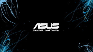 ASUS Brand Logo on Black Background with Blue Abstract Light Trails and Particles HD wallpaper